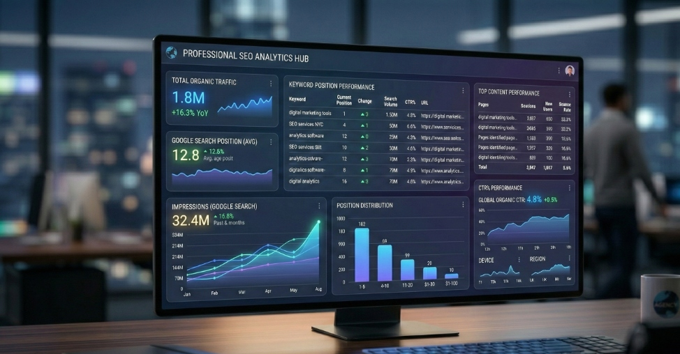SEO Analytics Dashboard - Digital Growth Hub